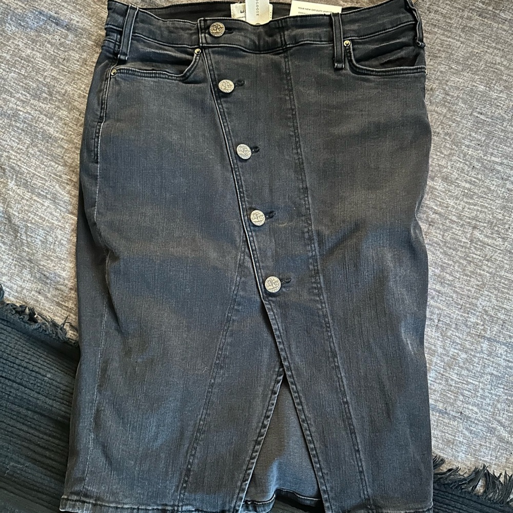McGuire Denim Skirt Sz 29 Black Button-Front